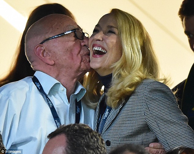 Rupert and Jerry made their first public appearance together at the Rugby World Cup final in London in October, 2015. Image: i-images via The Daily Mail.