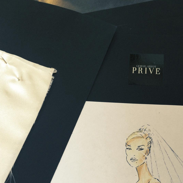How fancy: Iggy shared a sneak peek of her wedding dress sketches by designer Giorgio Armani. Image: Iggy Azalea via Instagram